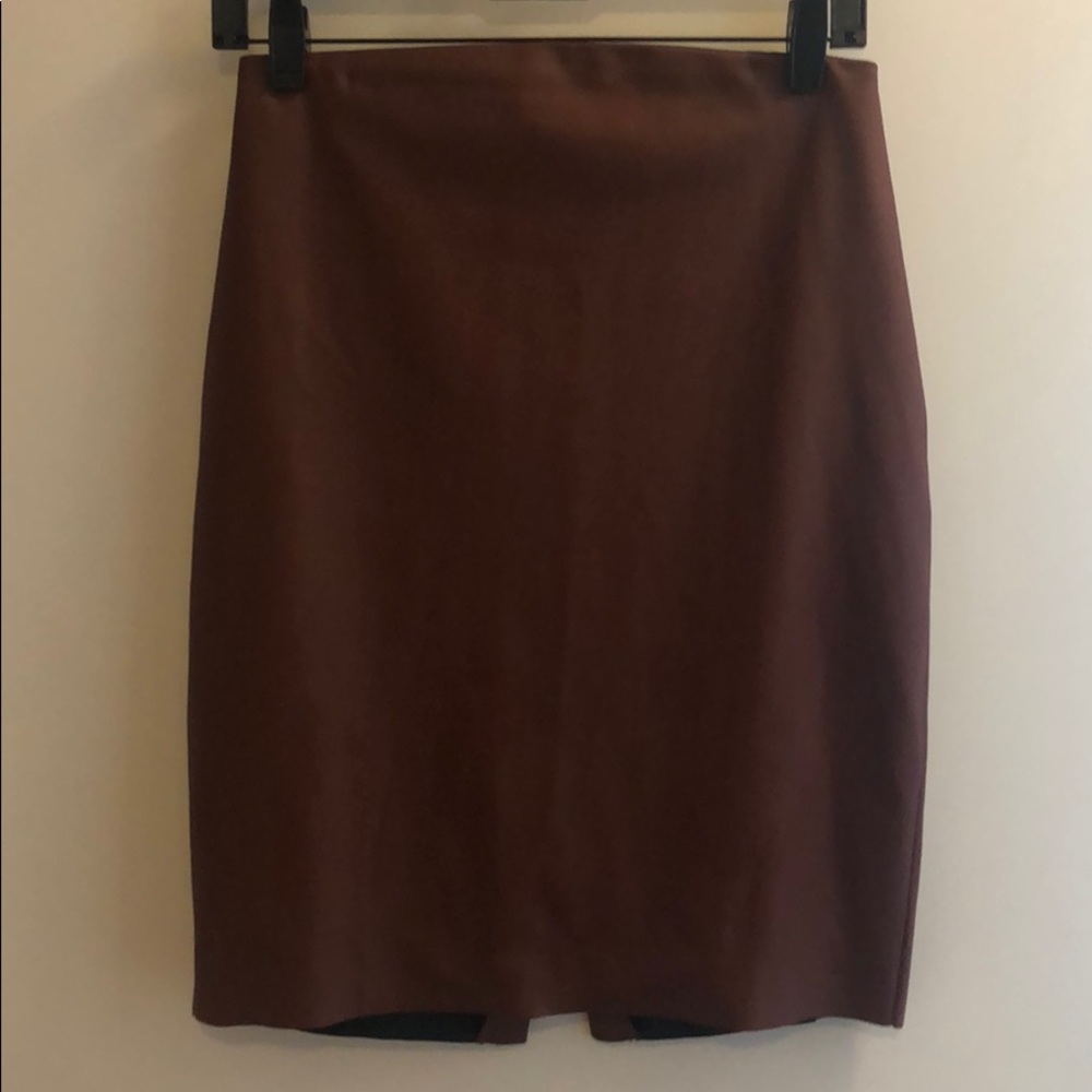 Express brown pleather pencil skirt